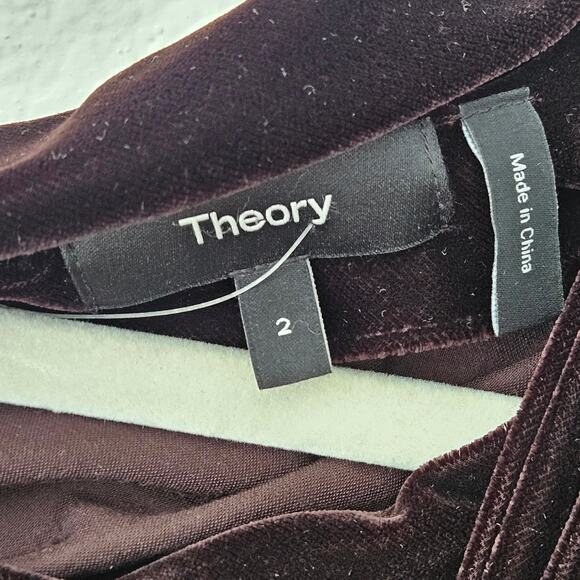 THEORY Off-The-Shoulder Velvet Midi-Dress Size‎ 2 Long Sleeves - Picture 8 of 16